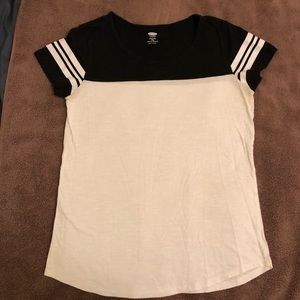White and black T-shirt